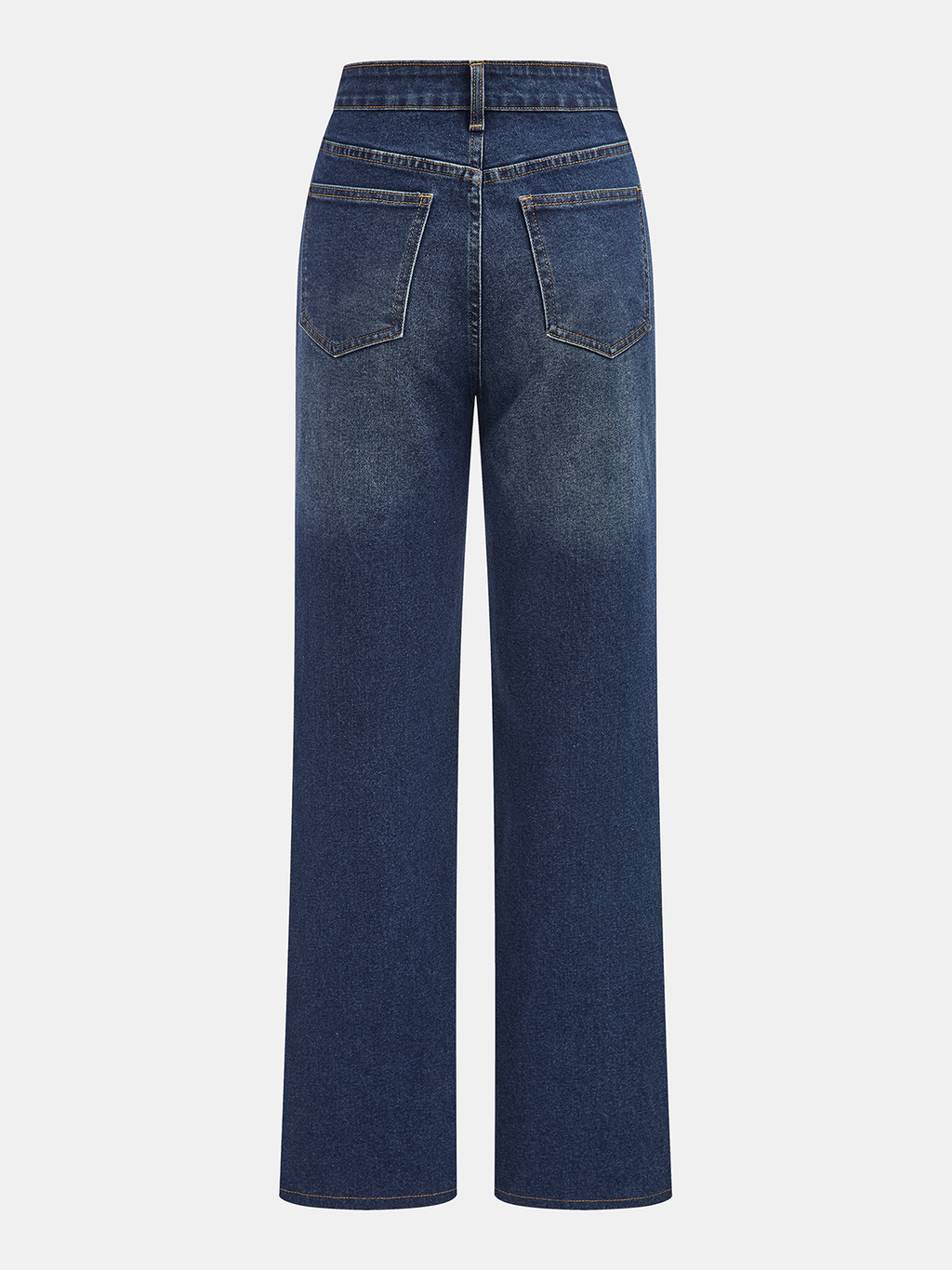 Denim Panel Faux Leather Straight-Leg Pants, Casual Chic High-Waisted Design