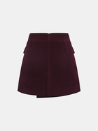 Metal Buckle Corduroy Jacket & Mini Skirt Set, Fashionable Women's Winter Outfit