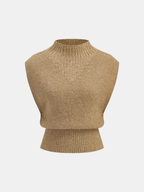 Wool-Blend Mock Neck Sweater Vest for Layered Outfits