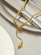 Snake Design Snake Chain Lariat Necklace for Women Adjustable Length