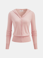 Wool-Blend Hooded Cardigan with Pockets for Men