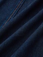Belted Denim Blazer Dress with Tailored Fit and Vintage Wash