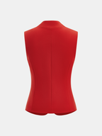 Metal Detail Sleeveless Blazer Vest with Modern Chic Design