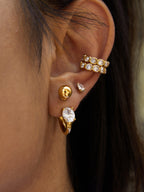 Zircon Accent Gold-Tone Earrings Elegant Bridal Jewelry Gift