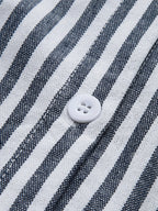 Cotton & Linen Pinstripe Loose Shirt Casual Comfort Fit Unisex