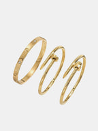 3pcs Screw & Nail Statement Bracelet Unisex Adjustable Designer Inspired
