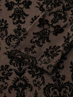Damask Print Mock Neck T-Shirt Long Sleeve Casual Top