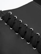 Lace-Up Faux Leather Corset Belt - Women's Fashion Waist Cincher