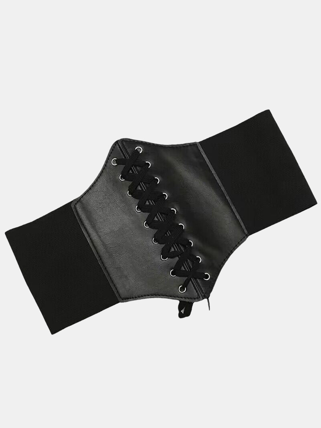 Lace-Up Faux Leather Corset Belt - Women's Fashion Waist Cincher