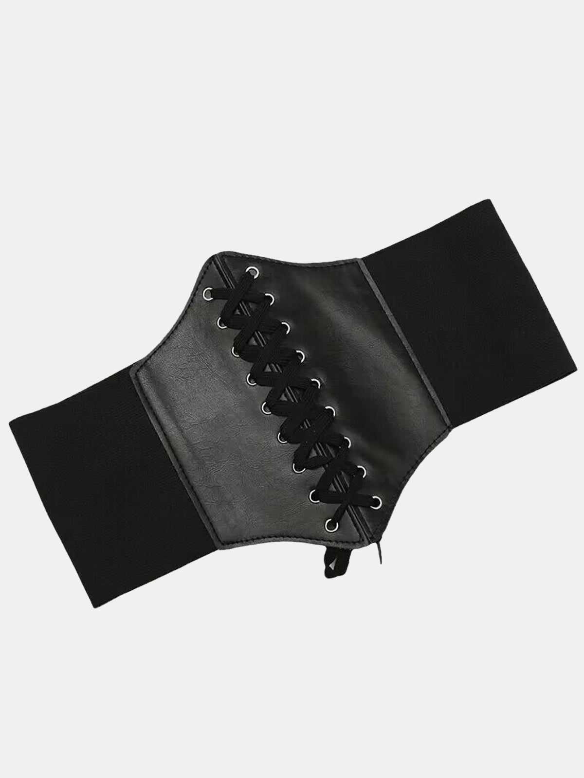 Lace-Up Faux Leather Corset Belt - Women's Fashion Waist Cincher