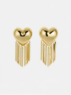 Heart-Shaped Tassel Drop Earrings for Women Elegant Fashion