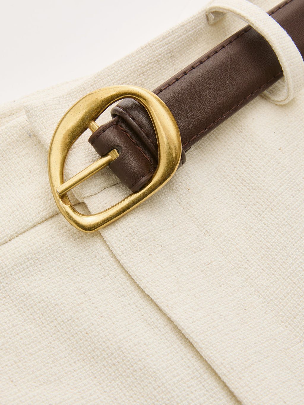 Belted Linen-Blend Wide-Leg Pants for Women, Summer Casual Fit