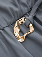 Belted One-Shoulder Draped Jumpsuit Elegant Evening Wear