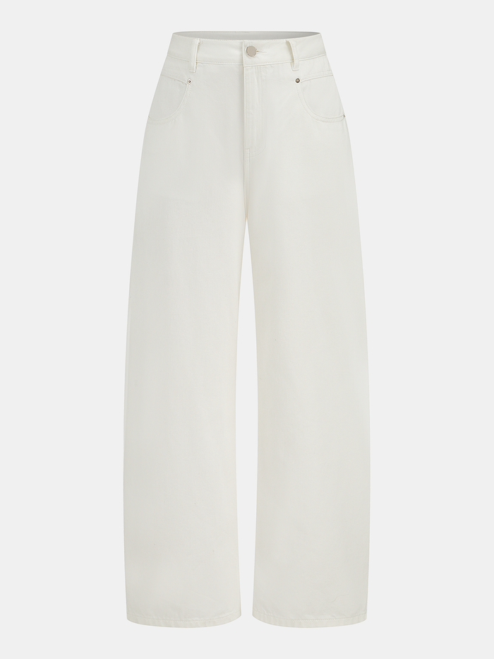 Mid Waist Wide Leg Denim Pants for Women Casual Fashion