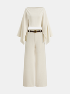 Belted Linen-Blend Wide-Leg Pants for Women, Summer Casual Fit