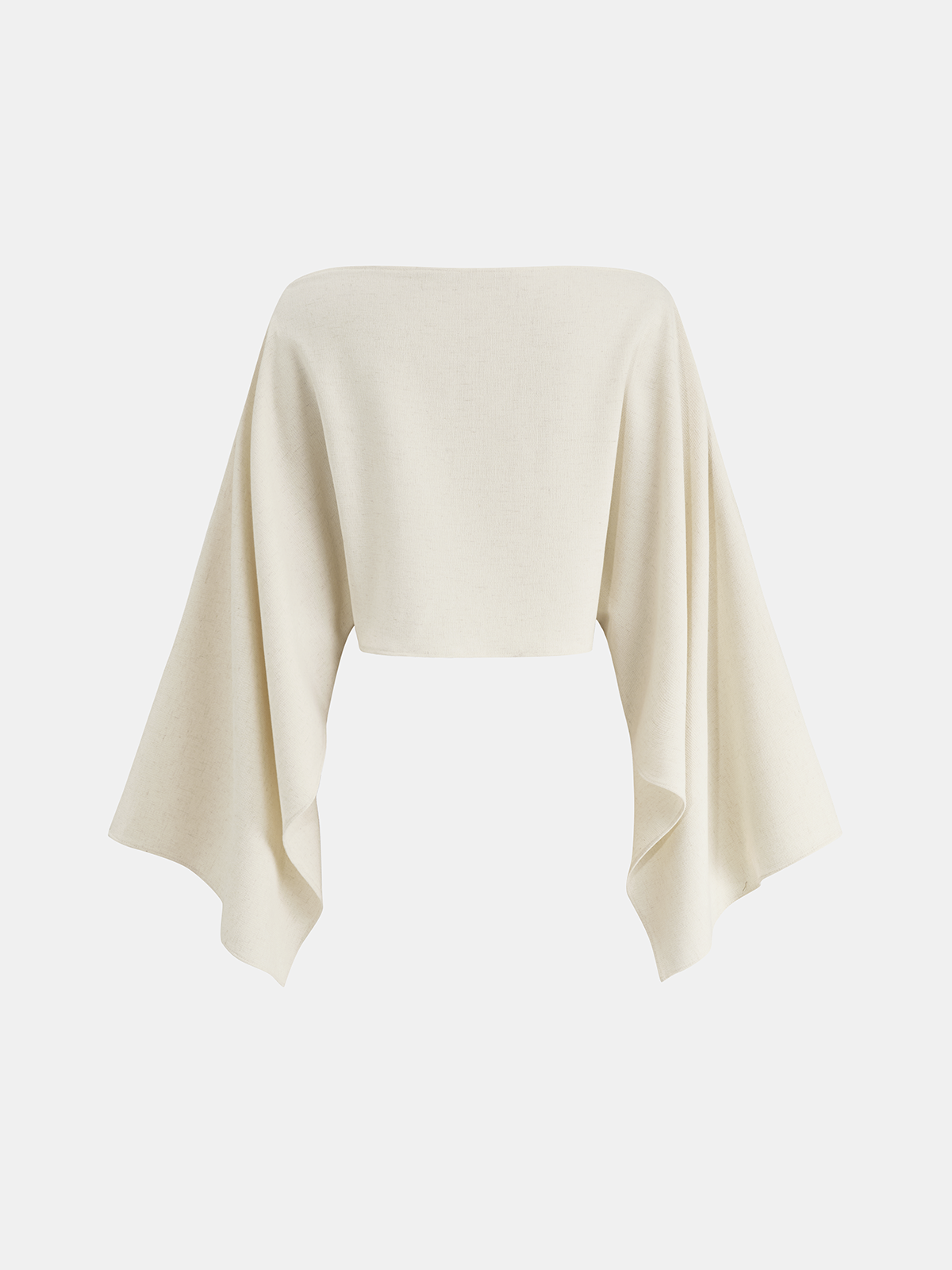 Dramatic Sleeve Linen-Blend Cropped Top for Women Summer Fashion