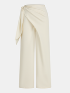 Draped Wrap Wide-Leg Pants for Women Comfort Fit