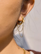 Chain Tassel Teardrop Crystal Hoop Earring Elegant Bridal Wedding Accessories