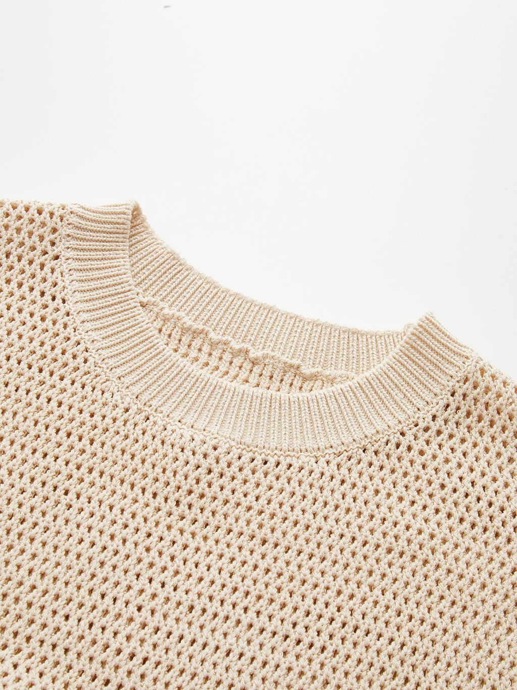 Open-Knit Cap Sleeve Sweater Top for Women, Lightweight Summer Pullover