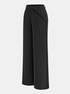 Pinstripe Halter Top & Wide Leg Pants Set for Women's Elegant Outfits