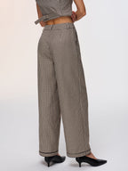 Plaid Vest & Wide Leg Pants Set for Women Trendy Casual Outfit