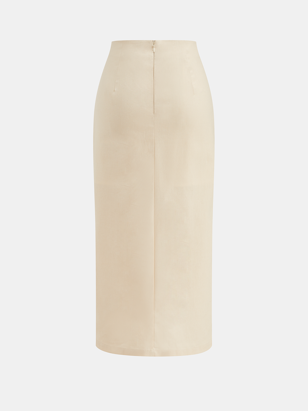 Cotton Linen Ruched Knot Midi Skirt - Women's Casual Summer Wear