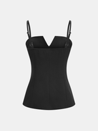 Buttoned Cami Top & Wide Leg Pants Set for Casual Wear