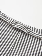 Belted Striped Wide-Leg Pants for Women Comfort Fit