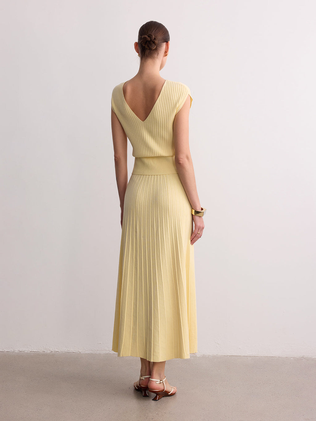 Ribbed Knit Maxi Skirt Comfortable Stretch Fit Long Length