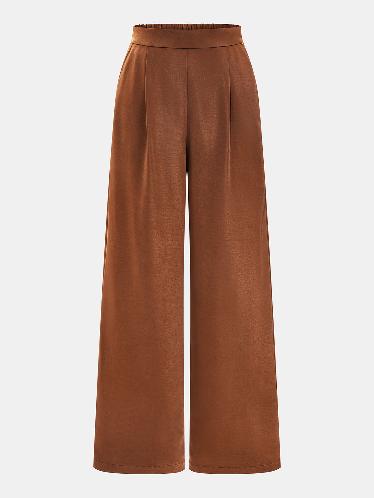 Satin Ruched Top & Wide Leg Pants Set for Women, Elegant Evening Wear