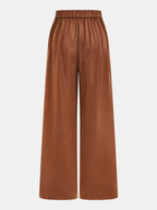 Satin Ruched Top & Wide Leg Pants Set for Women, Elegant Evening Wear
