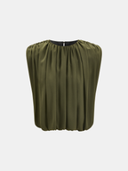 Sleeveless Pleated Top & Skirt Set for Women Stylish Casual Wear