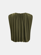 Sleeveless Pleated Top & Skirt Set for Women Stylish Casual Wear