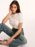 Metal Buckle Twist Front Crop Top with Adjustable Straps