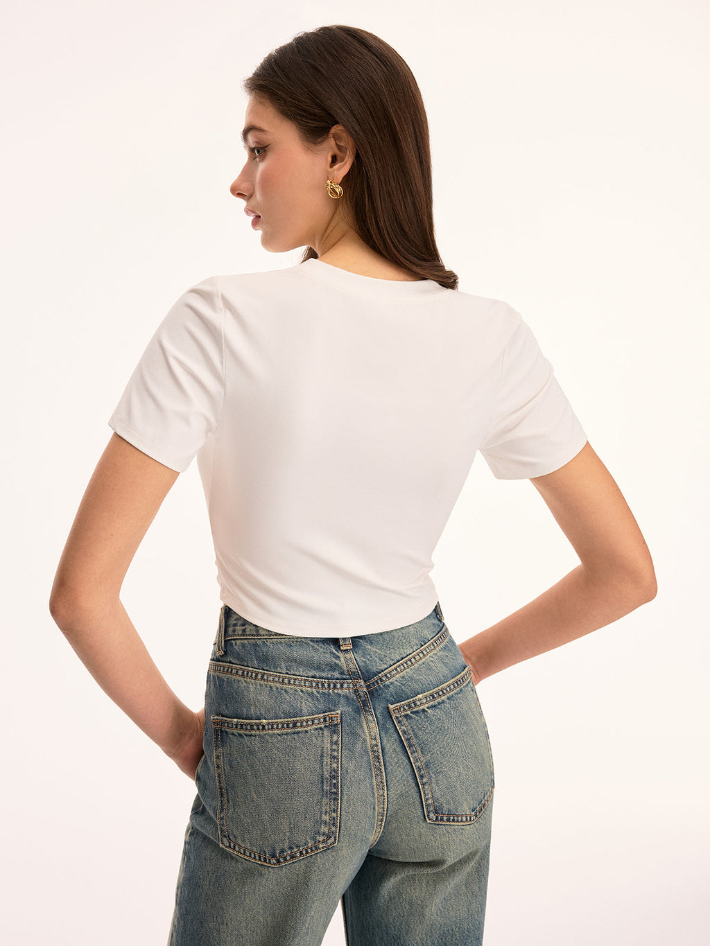 Metal Buckle Twist Front Crop Top with Adjustable Straps