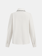 Cotton Scallop Trim Shirt & Shorts Set for Summer Comfort