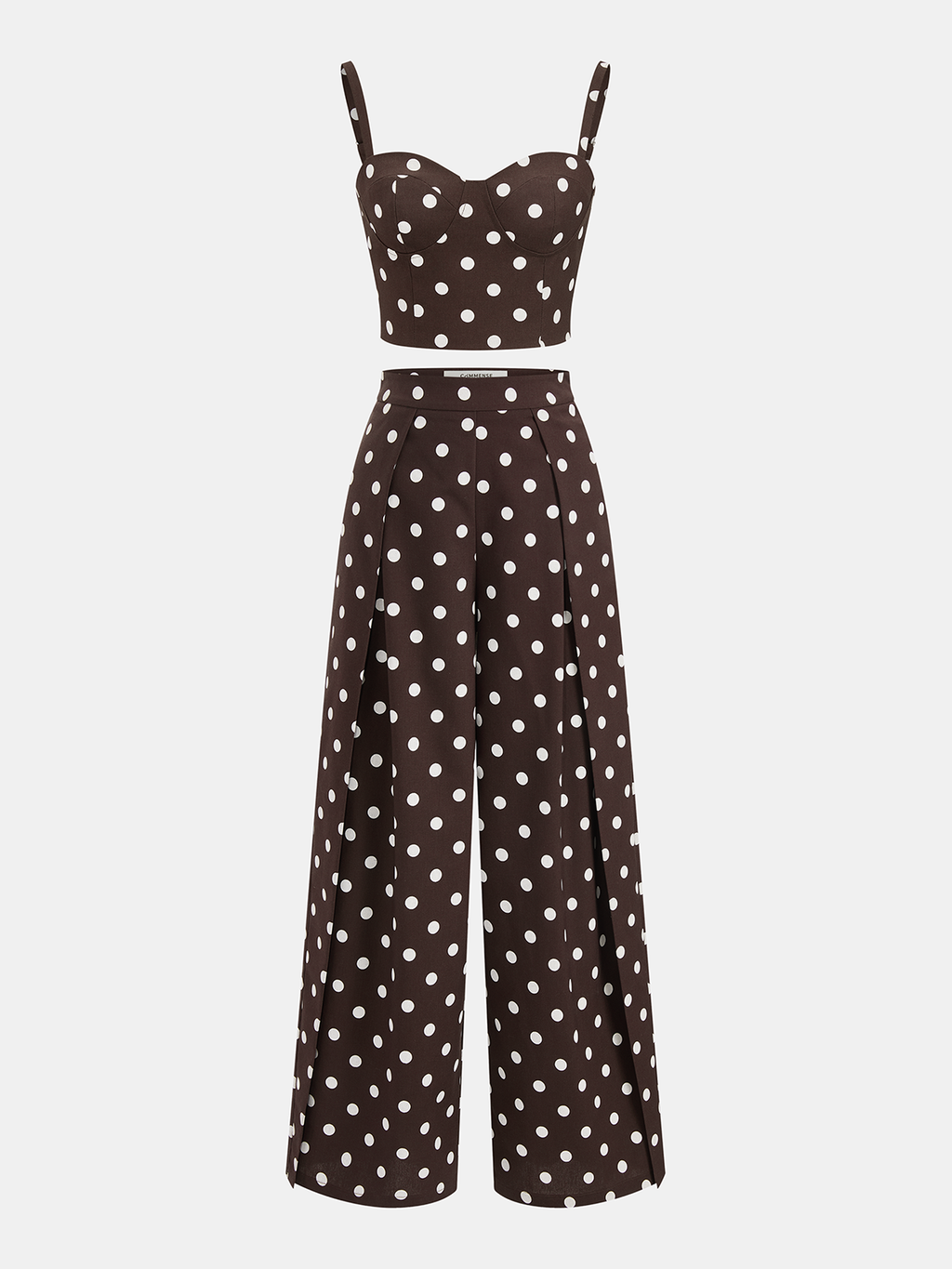 Polka Dot Cami Top & Pants Set for Women Casual Wear