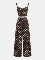 Polka Dot Cami Top & Pants Set for Women Casual Wear