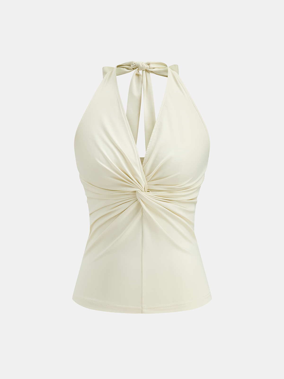 Twist-Front Halter Neck Top Women's Fashion Summer Wear