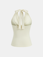 Twist-Front Halter Neck Top Women's Fashion Summer Wear