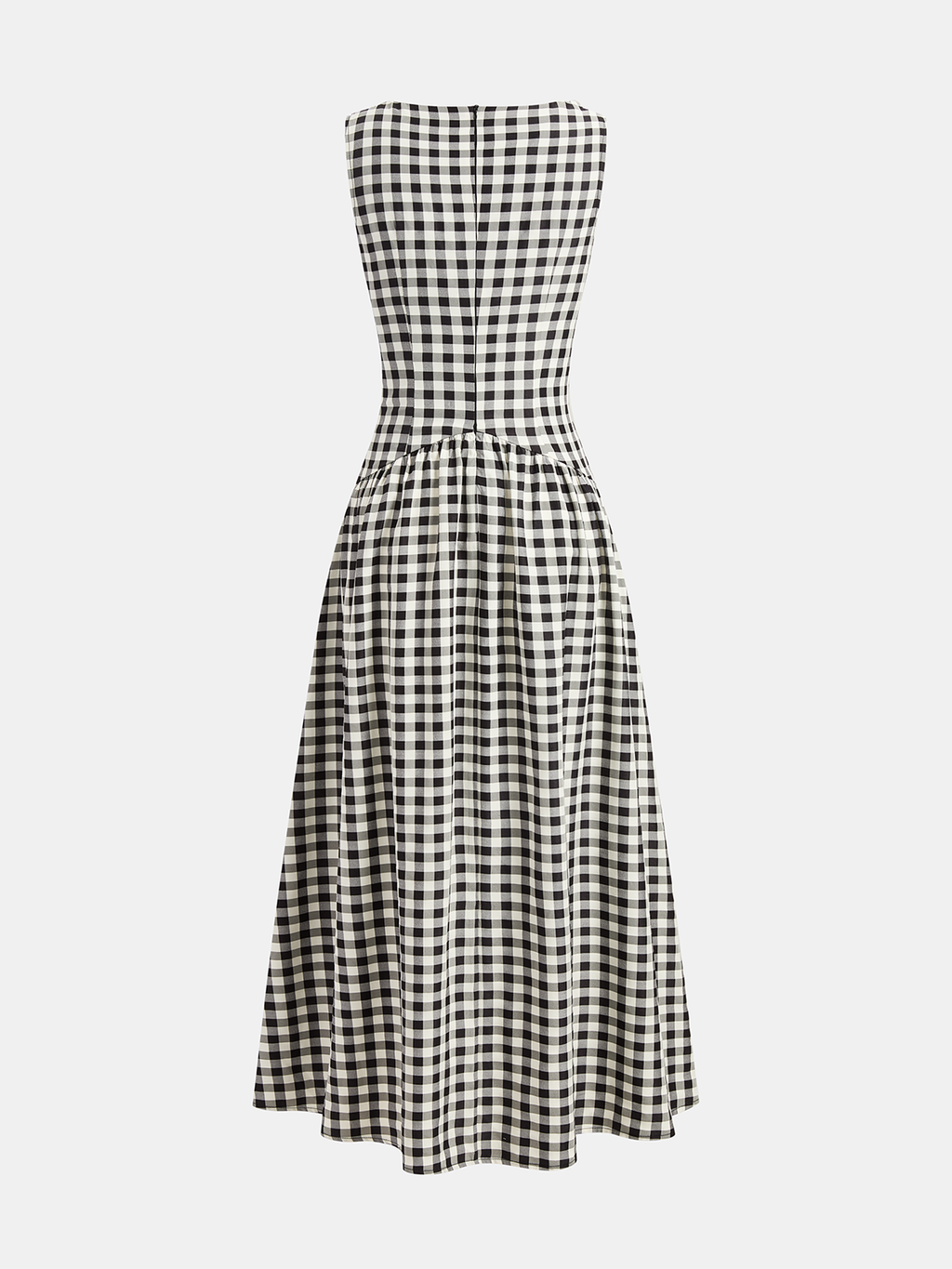 Sleeveless Lace Trim Gingham Maxi Dress for Women Summer Breezy Style
