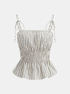 Striped Peplum Cami Top & Maxi Skirt Set for Women Summer Style