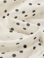 Polka Dot 3D Flower One Shoulder Top with Ruffle Detail
