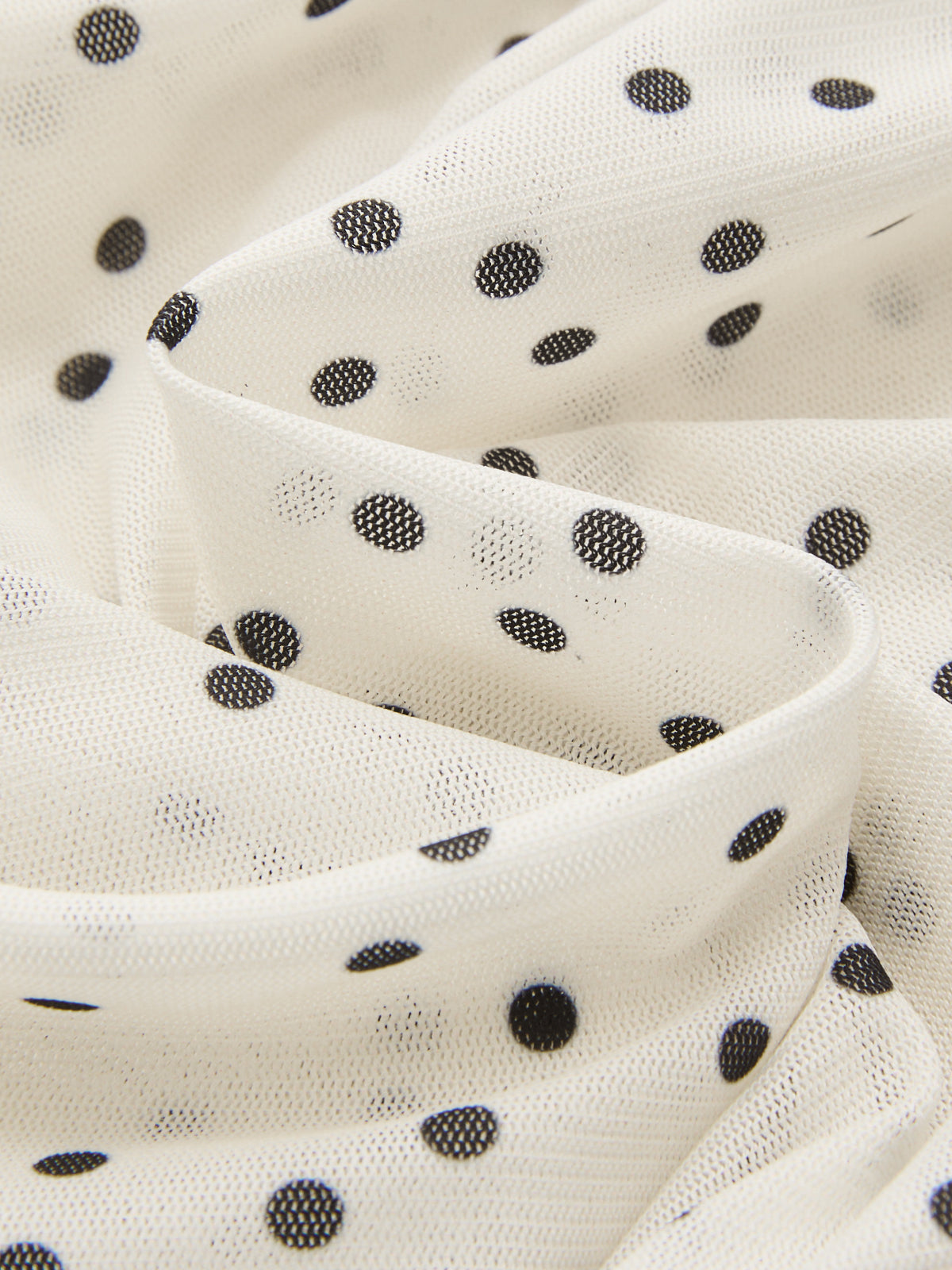 Polka Dot 3D Flower One Shoulder Top with Ruffle Detail