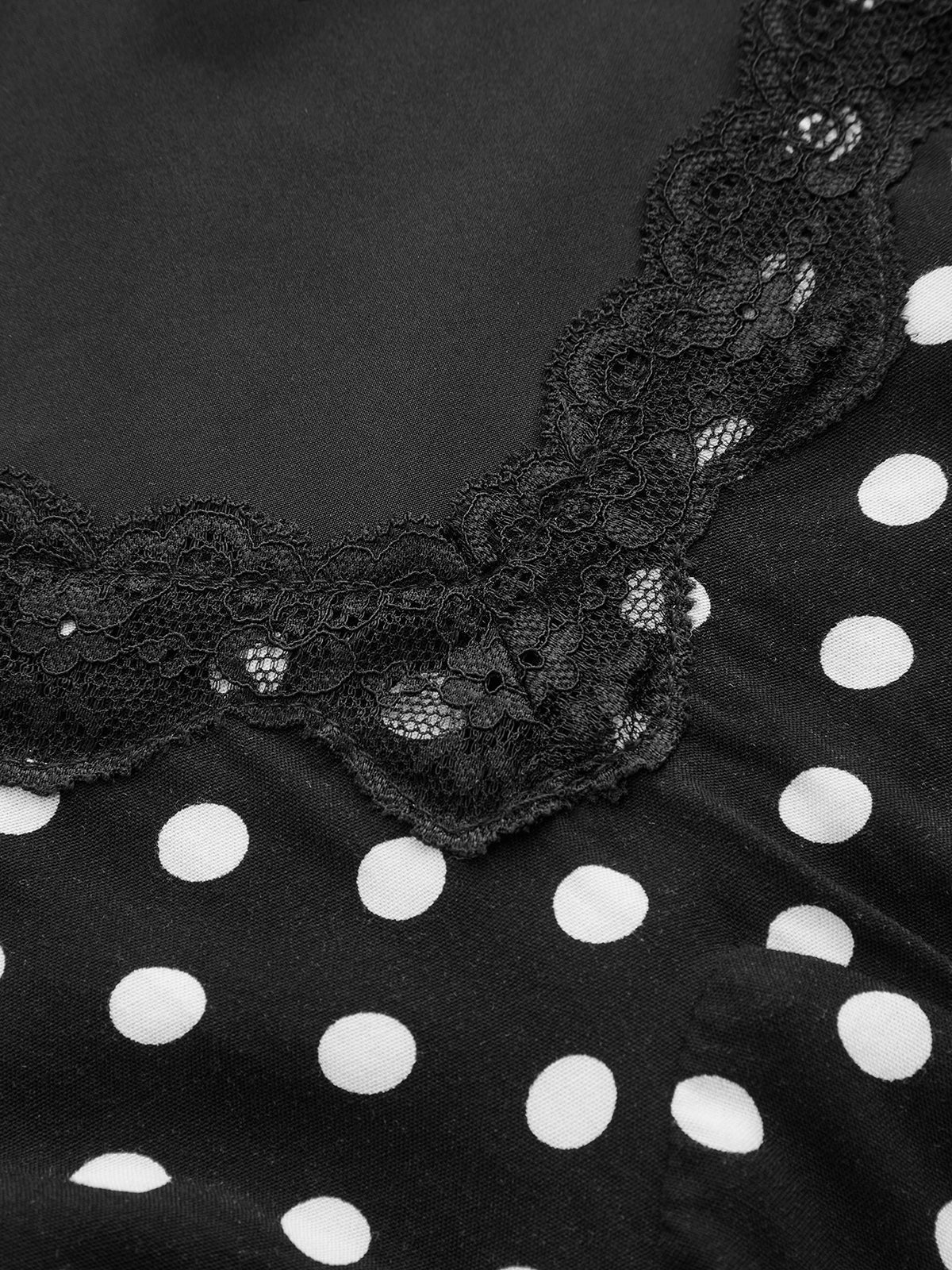 Polka Dot Lace V-Neck Maxi Dress Elegant Flowy Evening Wear