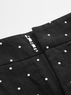 Polka Dot Tie Neck Top & Wide Leg Pants Set for Women Casual Wear