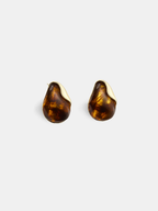 Tortoise Shell Teardrop Stud Earrings Elegant Hypoallergenic Fashion Accessory