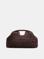 Straw Woven Cloud Clutch Bag Lightweight Bohemian Style Handmade