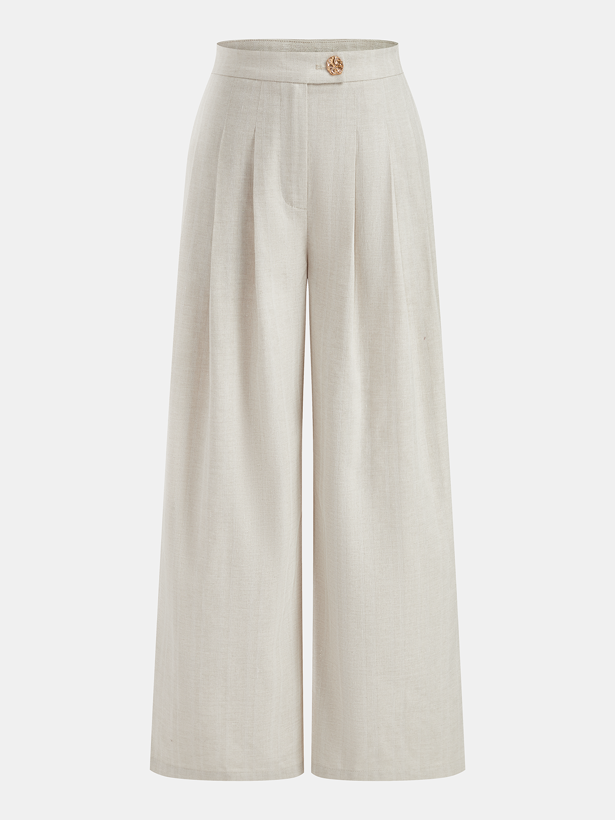 Cotton Linen Crop Top & Pleated Pants Set for Women Comfort Fit