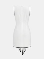 "Sleeveless Cotton-Linen Knot-Waist Mini Dress for Women Casual Summer Style"